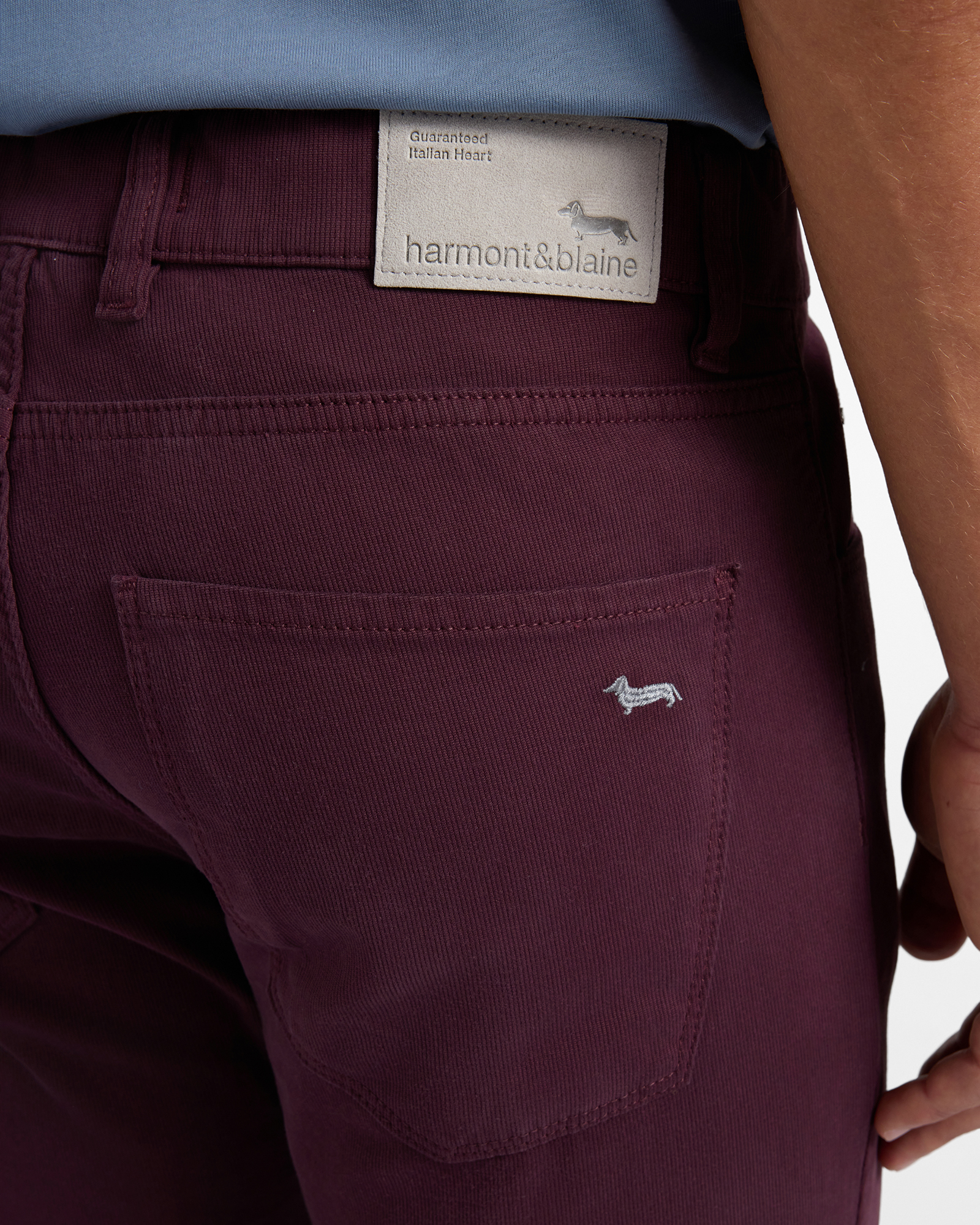 Pantalone Jeans 5 tasche Uomo in cotone stretch grigio Slim Fit Made in Italy, VIOLA SCURO, large