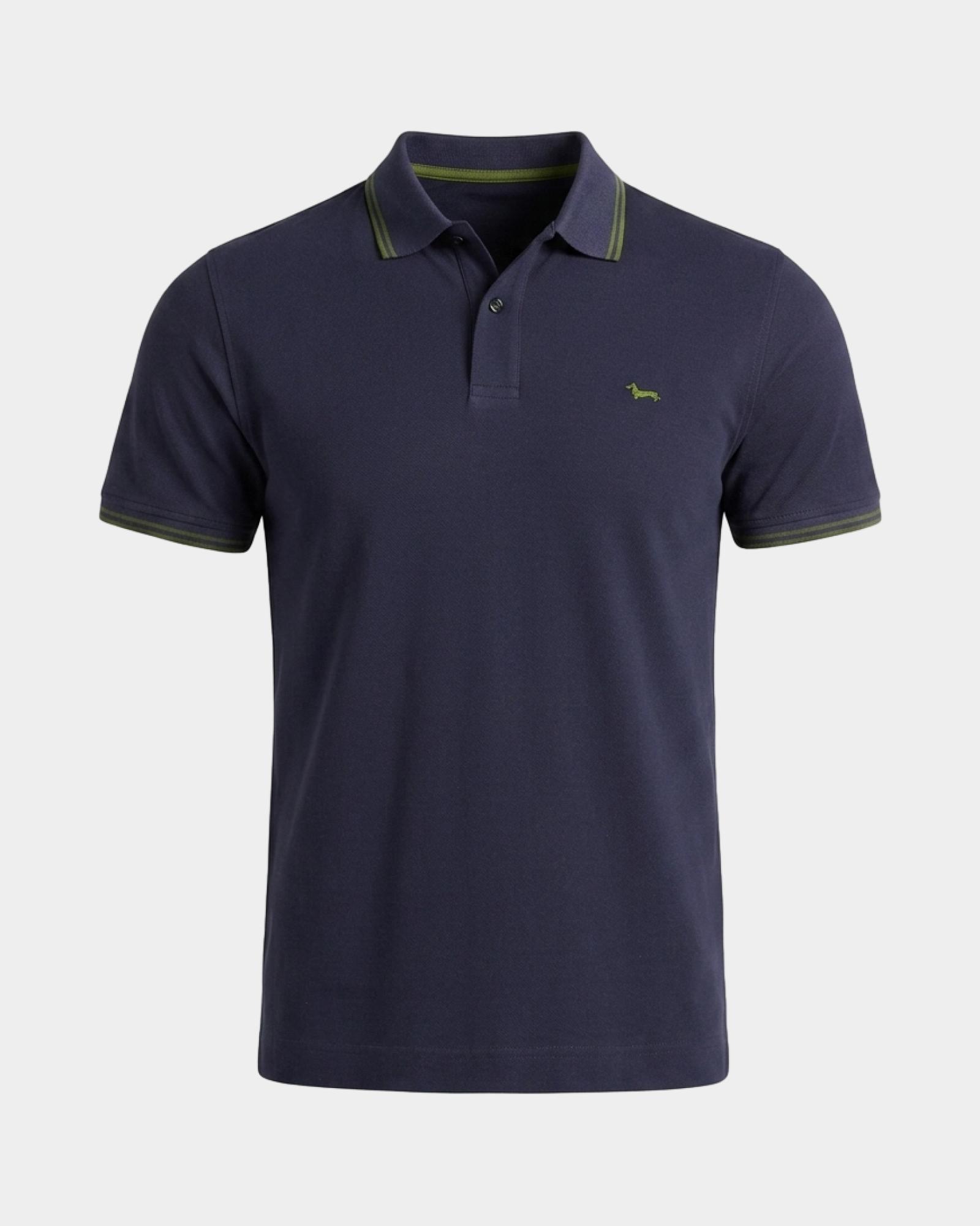 Men's short-sleeve 100% pure cotton piqu&eacute; polo shirt, NAVY BLUE, large