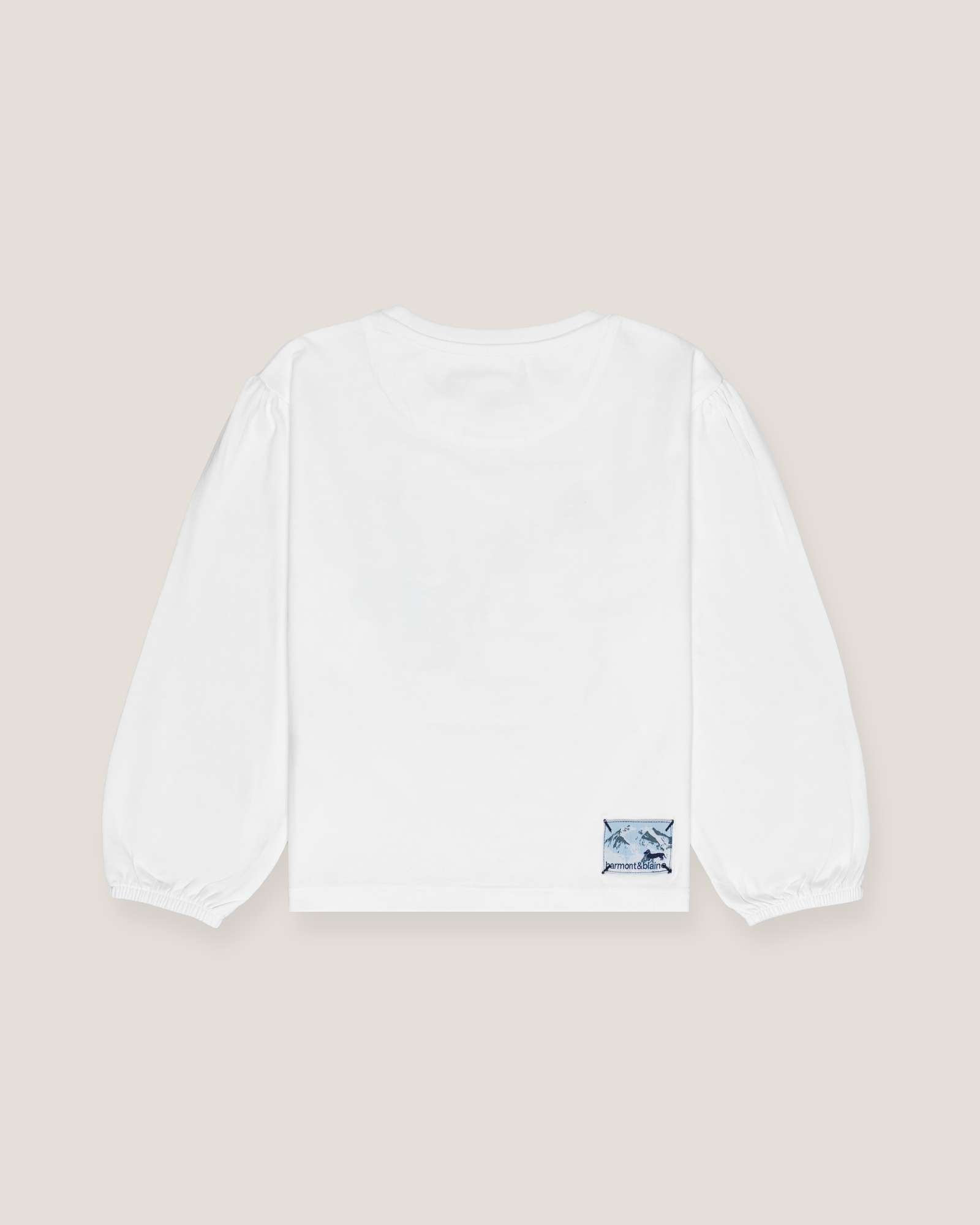 Camiseta con mangas abullonadas, Blanco, large