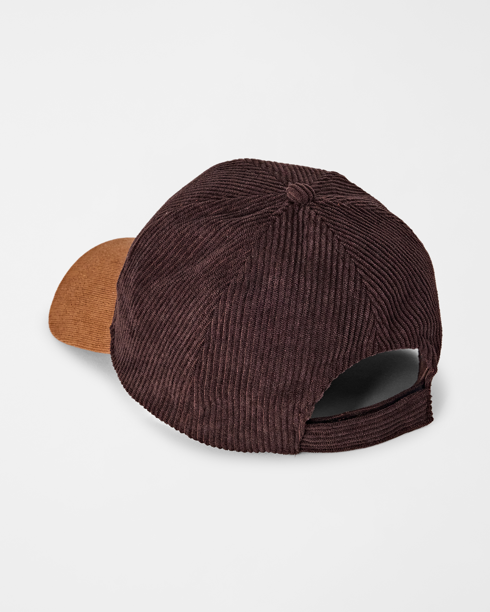 Baseball Cap Uomo in Velluto a Coste con Visiera a Contrasto, MARRONE SCURO, large