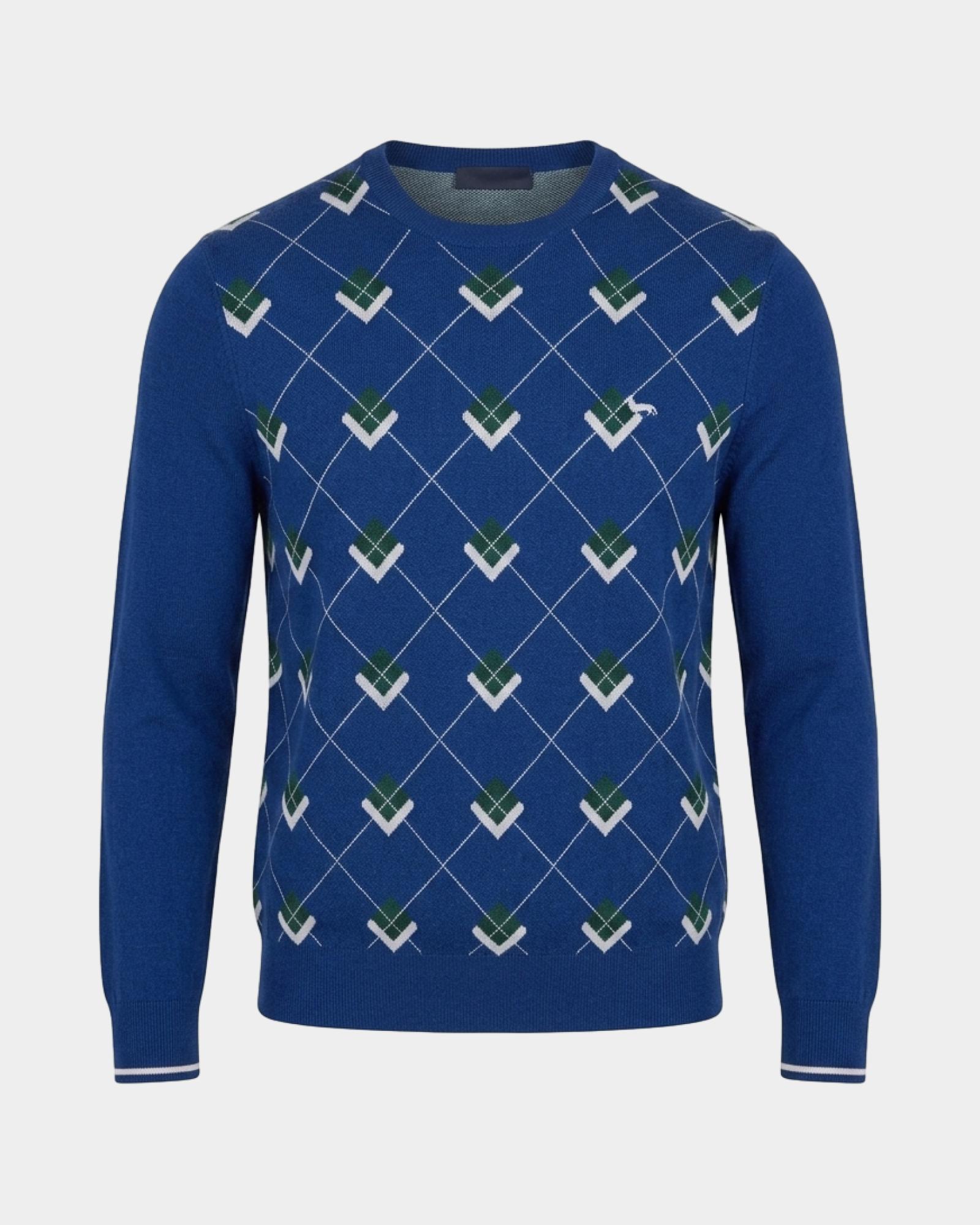 Jersey Hombre en 100 % pura lana Regular Fit, AZUL EL&Eacute;CTRICO, large