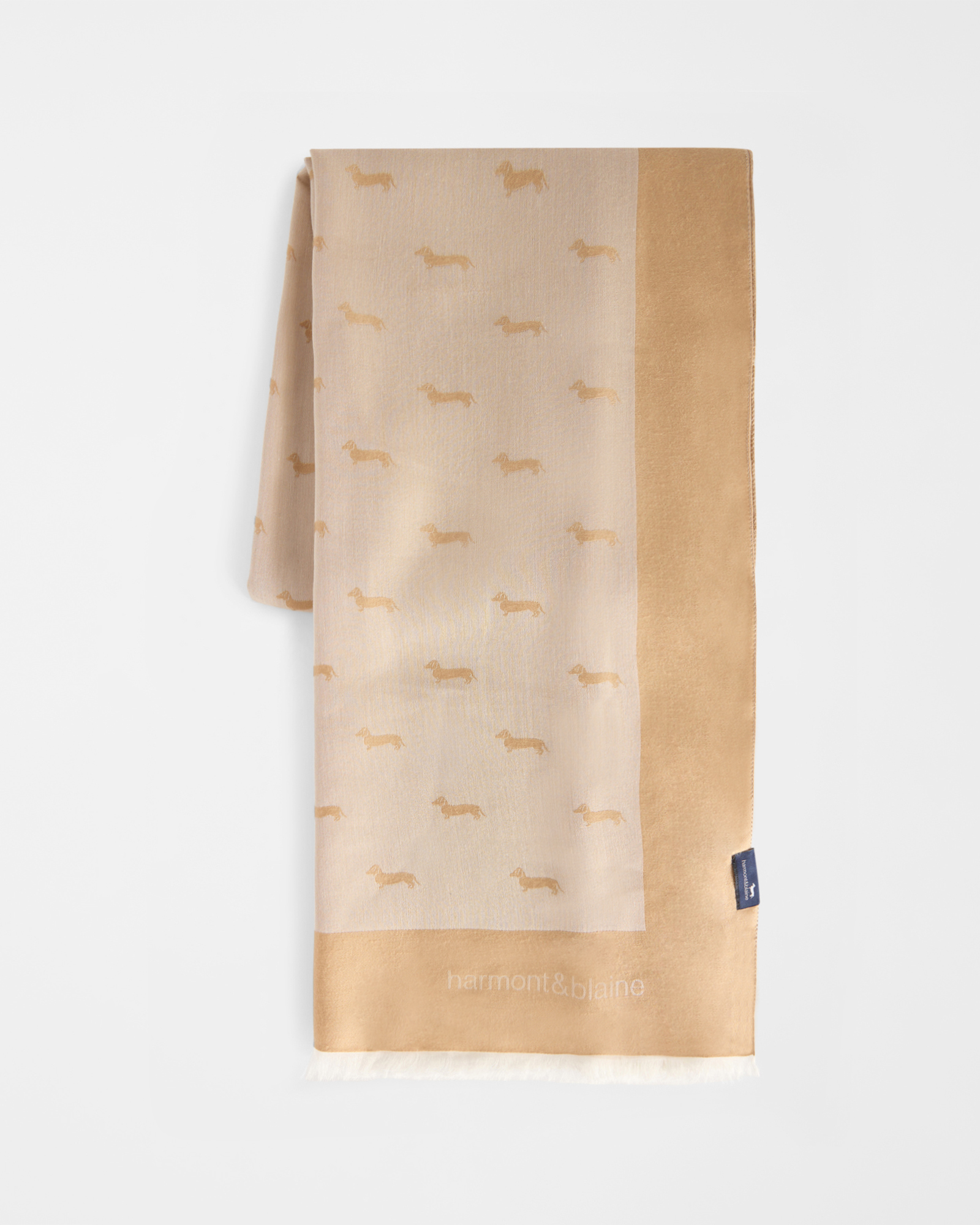 Sciarpa Uomo Monogram in Viscosa Grigia con Jacquard Bassotto All-Over