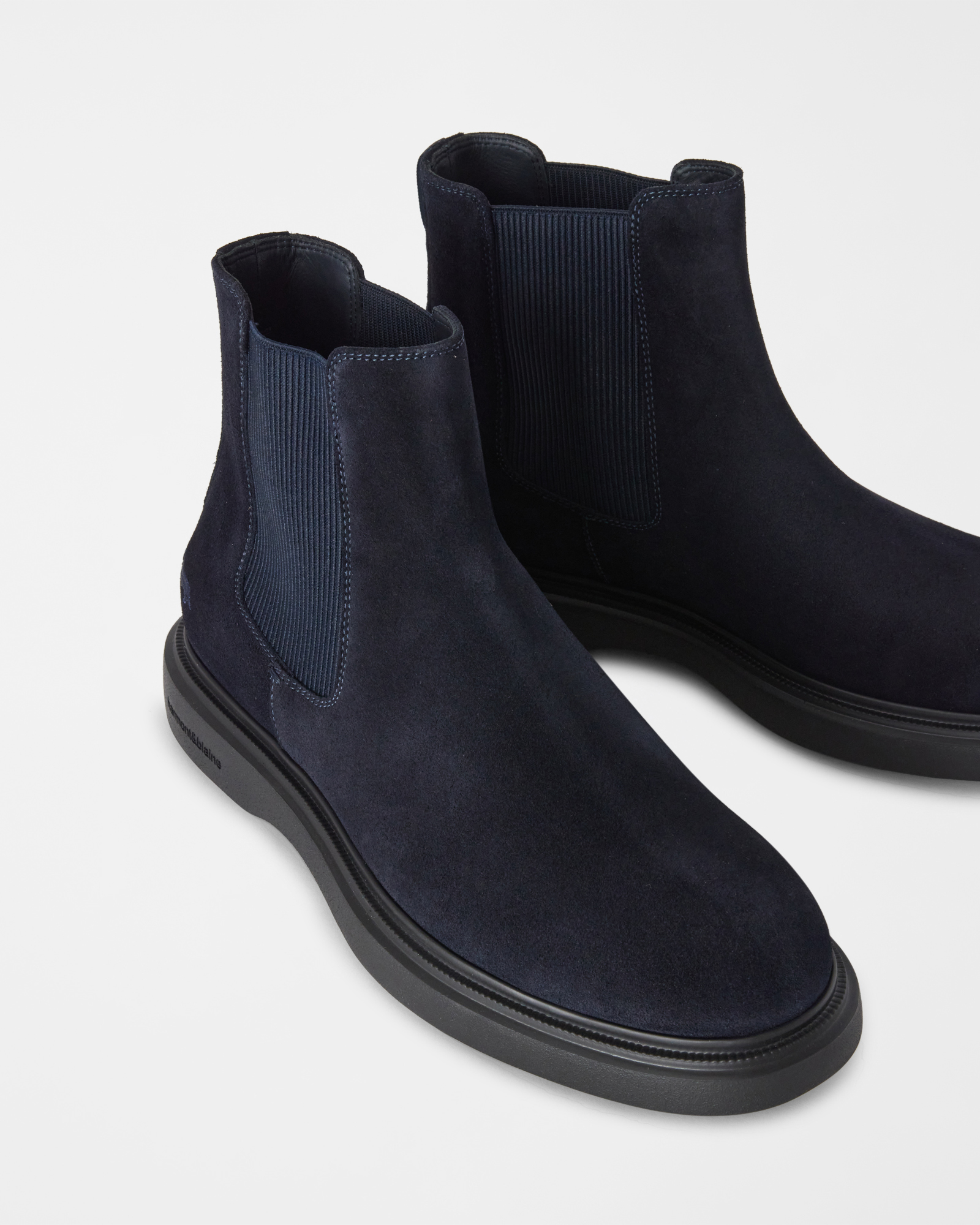 Bottines Chelsea homme en daim, BLEU, large