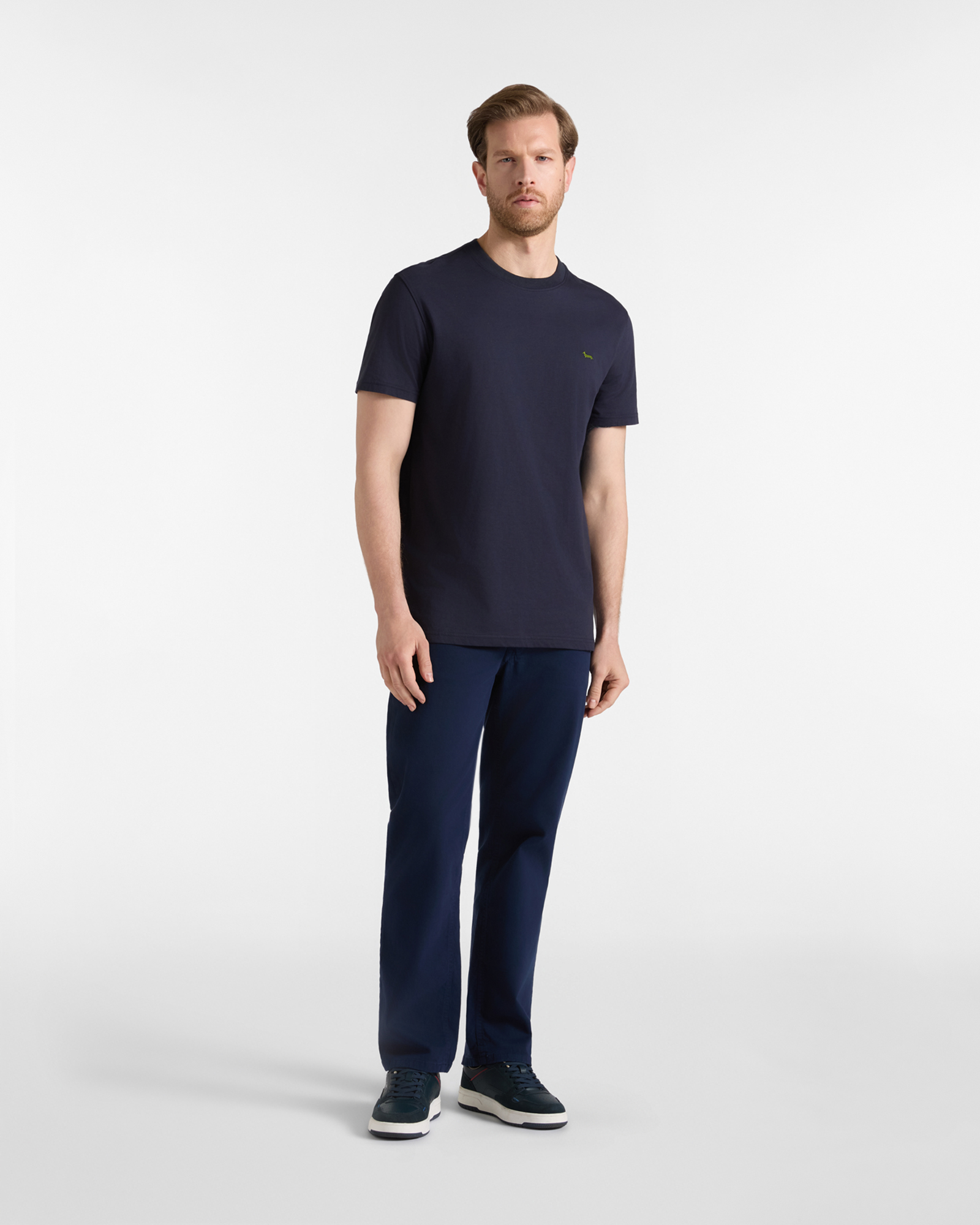 Men's regular-fit T-shirt in 100% pure cotton, NAVY BLUE, large