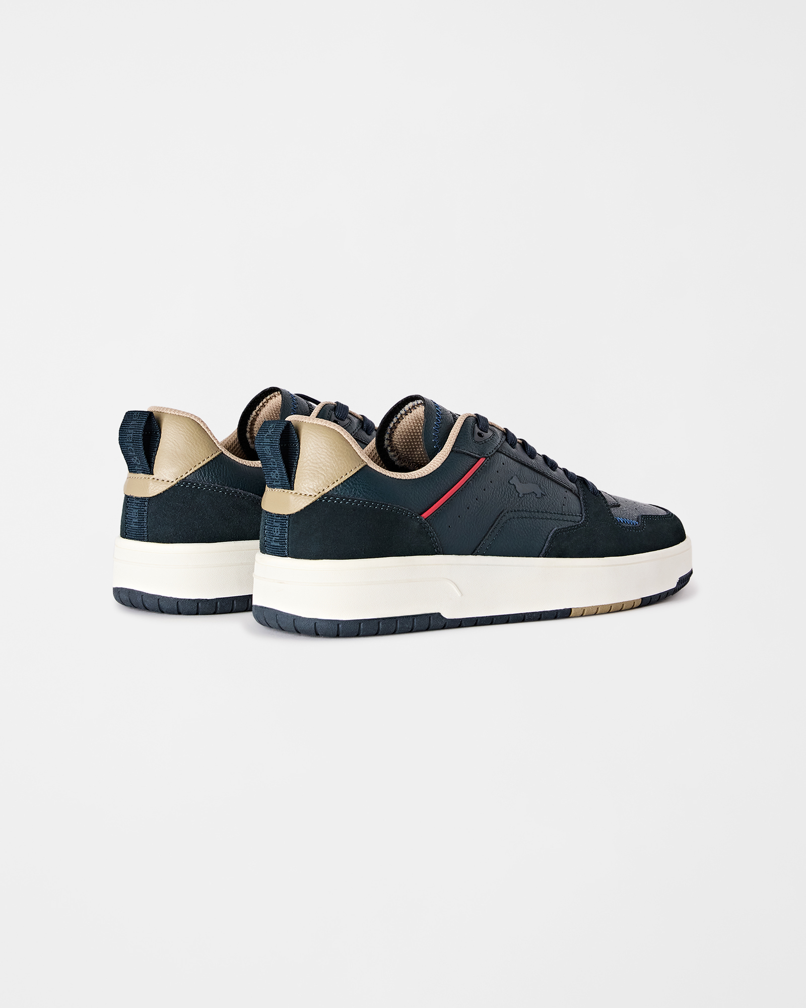 Sneakers homme style baskets r&eacute;tro en cuir, similicuir et daim, BLEU - BLEU, large