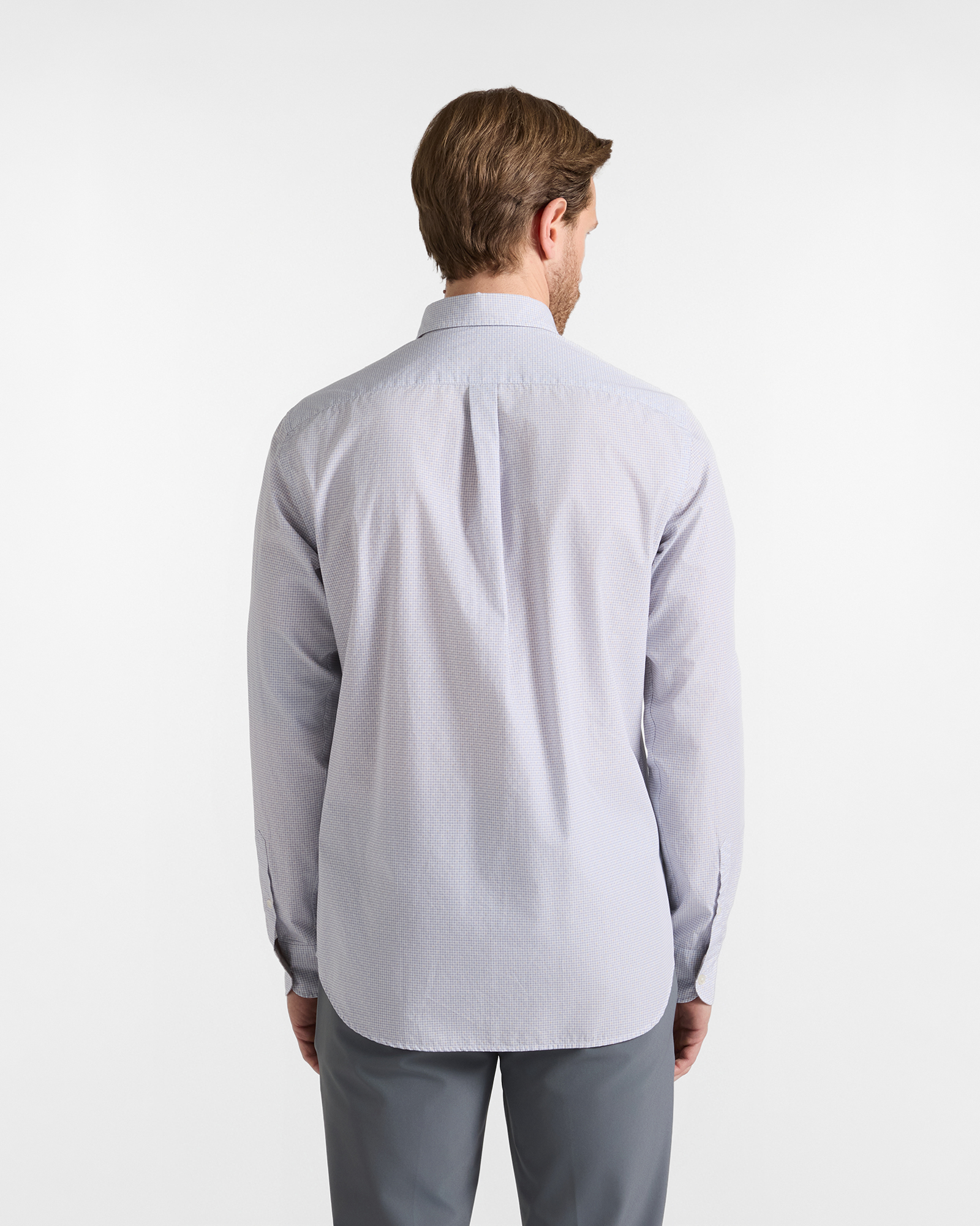 Camicia Uomo in popeline di cotone con microstampa, GRIGIO, large