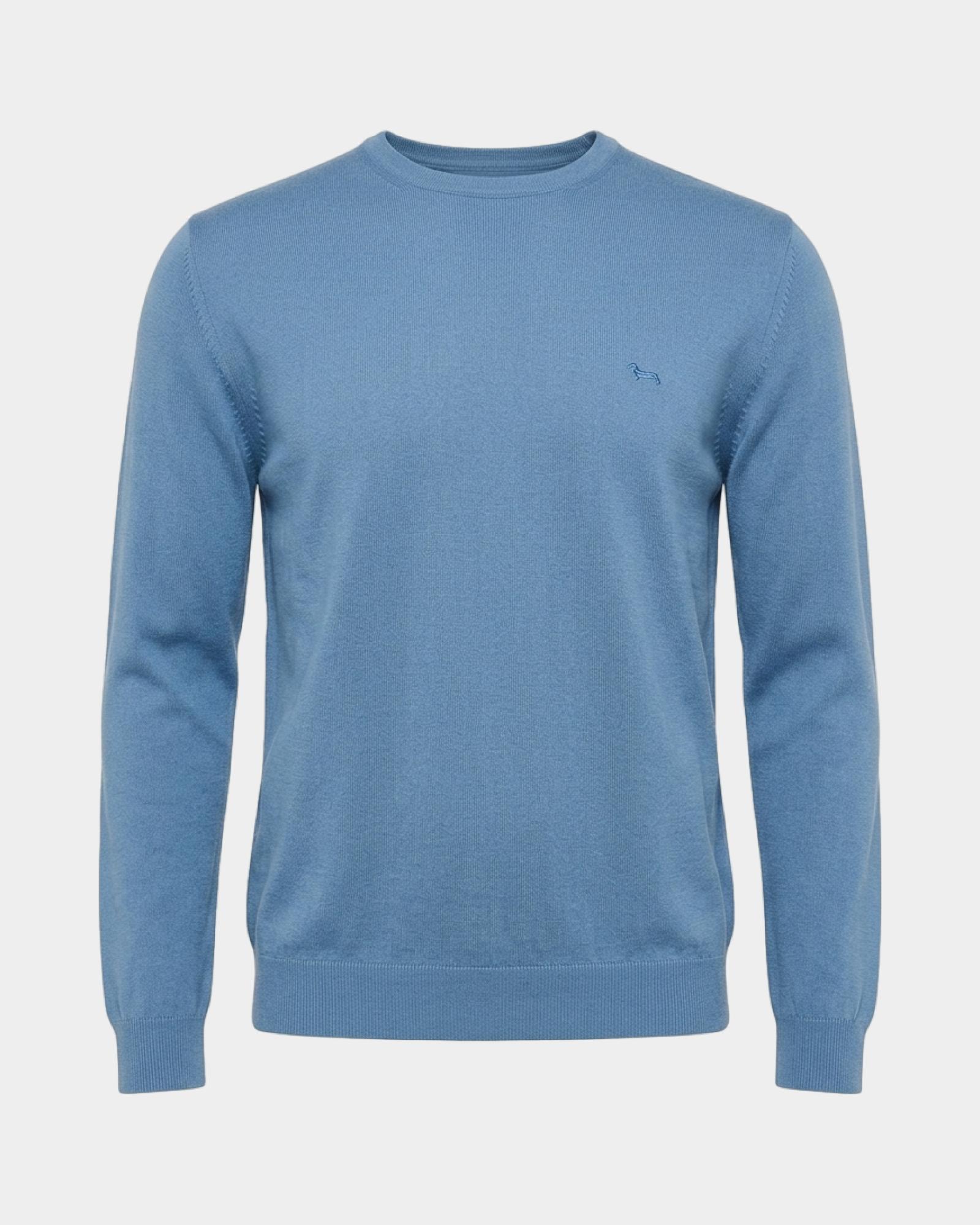 Men&rsquo;s 100% pure wool jumper, regular fit, made in Italy, LIGHT BLUE, large