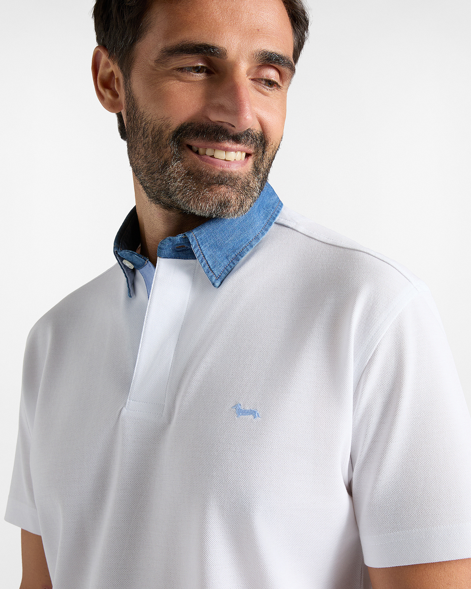 Men's short-sleeve mercerized 100% pure cotton piqu&eacute; polo shirt, WHITE, large