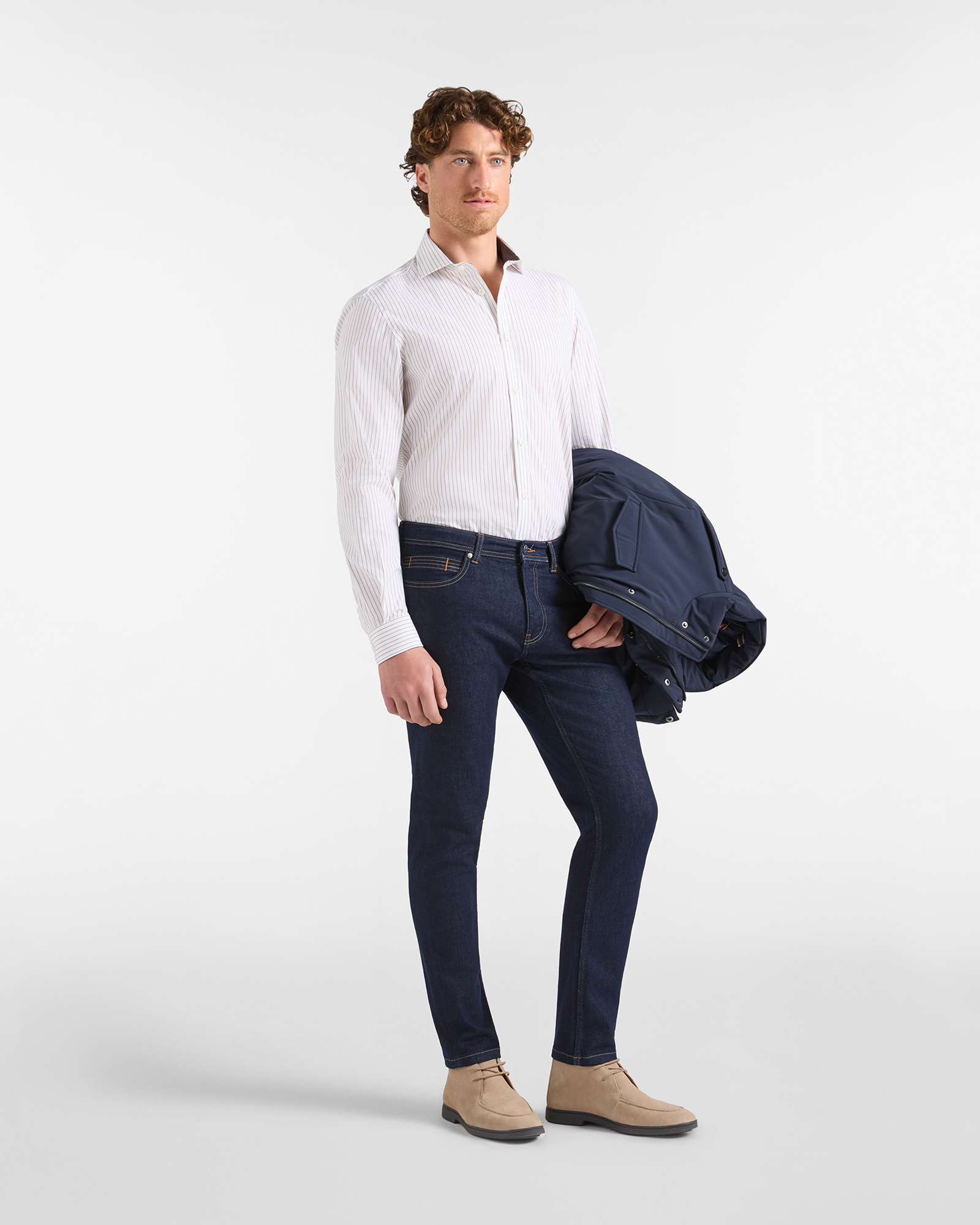 COL FRAN&Ccedil;AIS &Eacute;TROIT M/L I, BEIGE, large