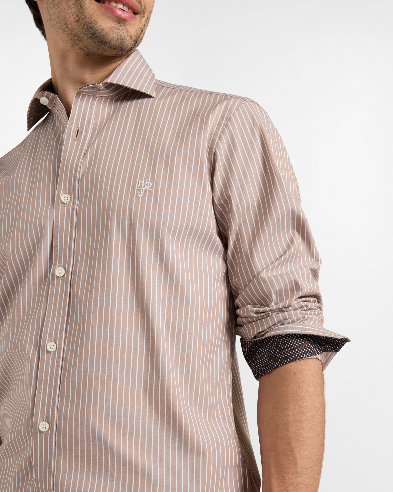 COL FRAN&Ccedil;AIS &Eacute;TROIT M/L I, BEIGE, large