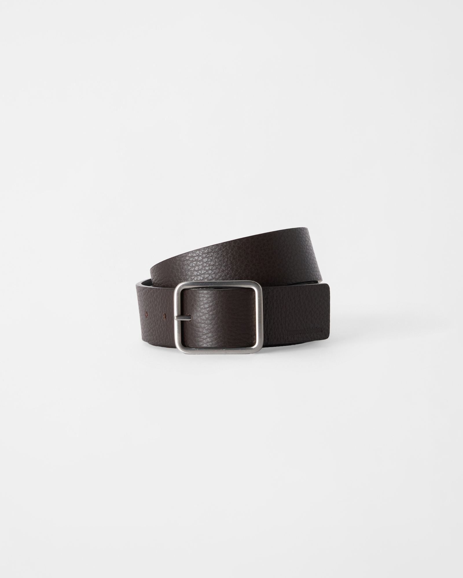 Men's brown genuine marron leather belt