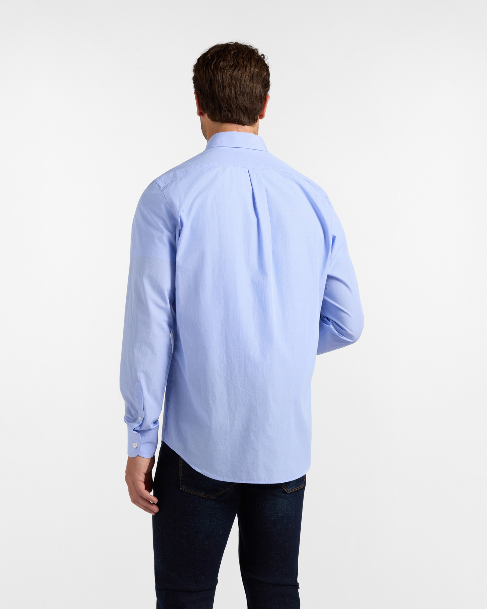 Camicia Uomo micro check superfine Regular Fit, CELESTE, large