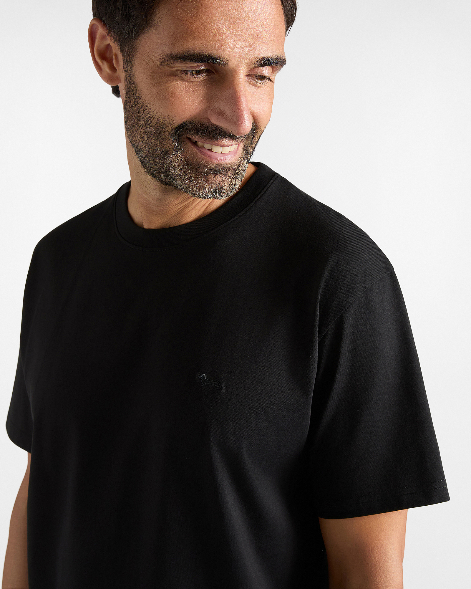 Men's relaxed-fit T-shirt in 100% pure cotton, BLACK, large