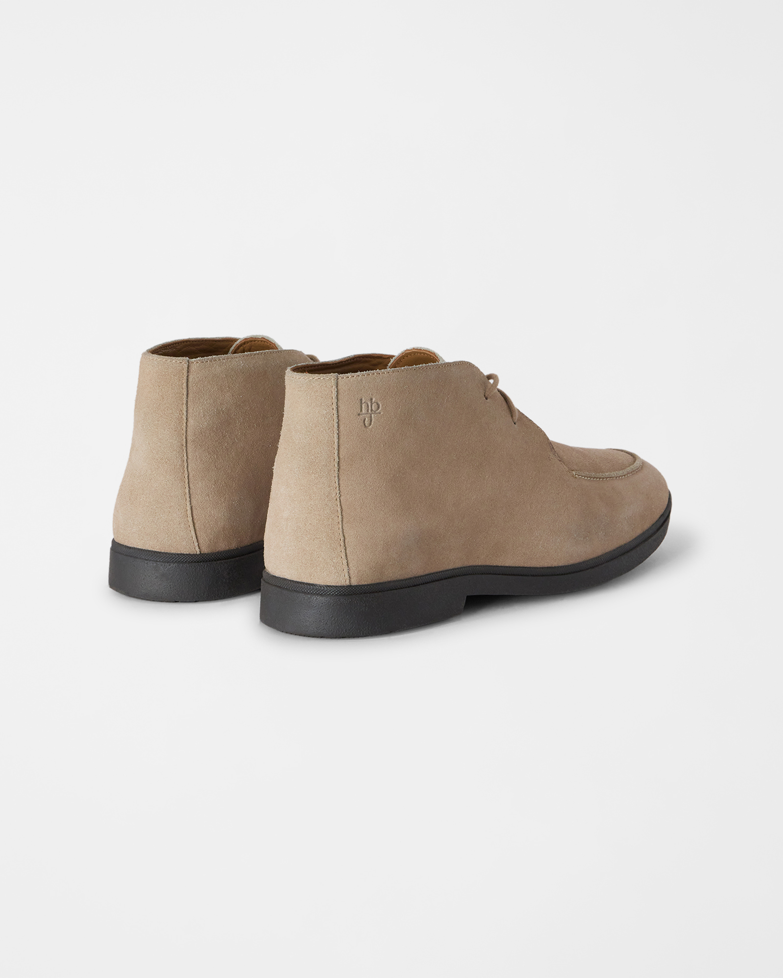 HBJ Men&rsquo;s Ankle Boots in genuine suede, WHITE, large