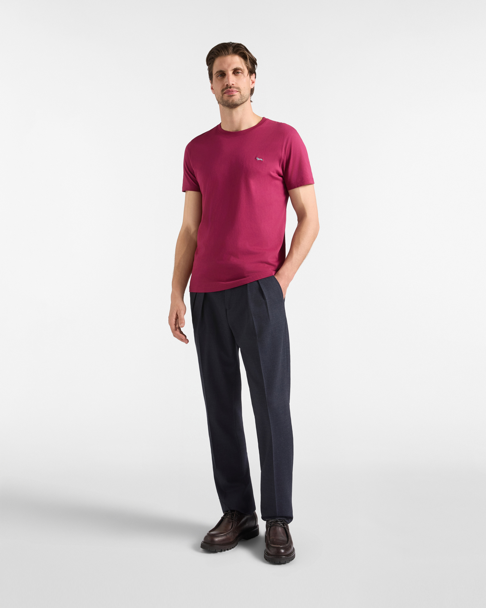 Camiseta de hombre de 100 % puro algod&oacute;n de corte entallado, INDIAN ROSE, large