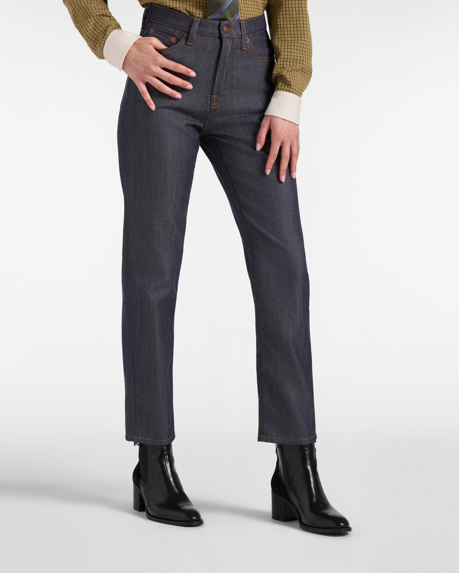 Vaqueros de mujer de 5 bolsillos de la colecci&oacute;n &laquo;Capsule Qualit&agrave; a Colori&raquo; en azul denim