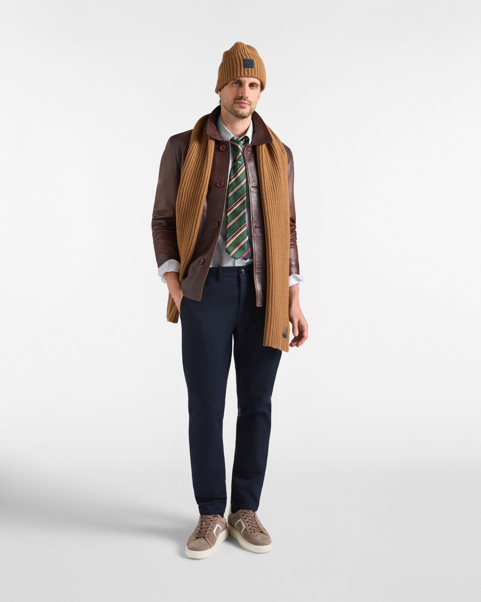 Field Jacket Uomo in Vera Pelle Made in Italy, MARRONE SCURO, large