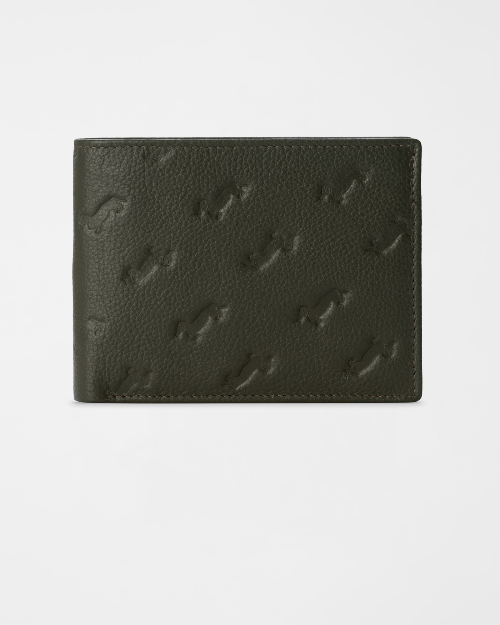 Men&rsquo;s Genuine Leather Wallet with All-Over Brown Dachshund Design