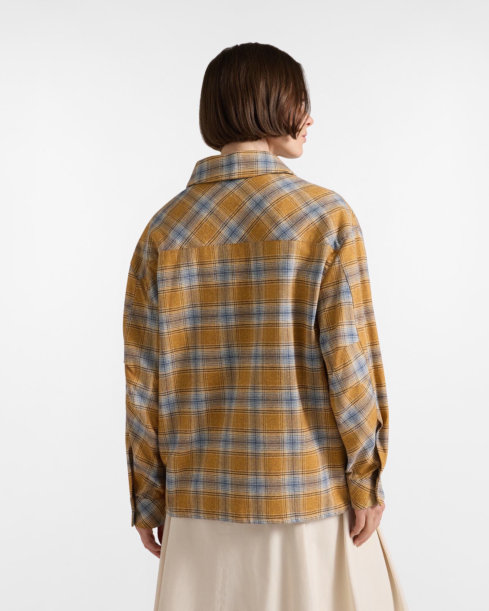 Chemise femme oversize de la collection &laquo; Capsule Qualit&eacute; &agrave; Couleurs &raquo; en coton &agrave; carreaux, JAUNE, large