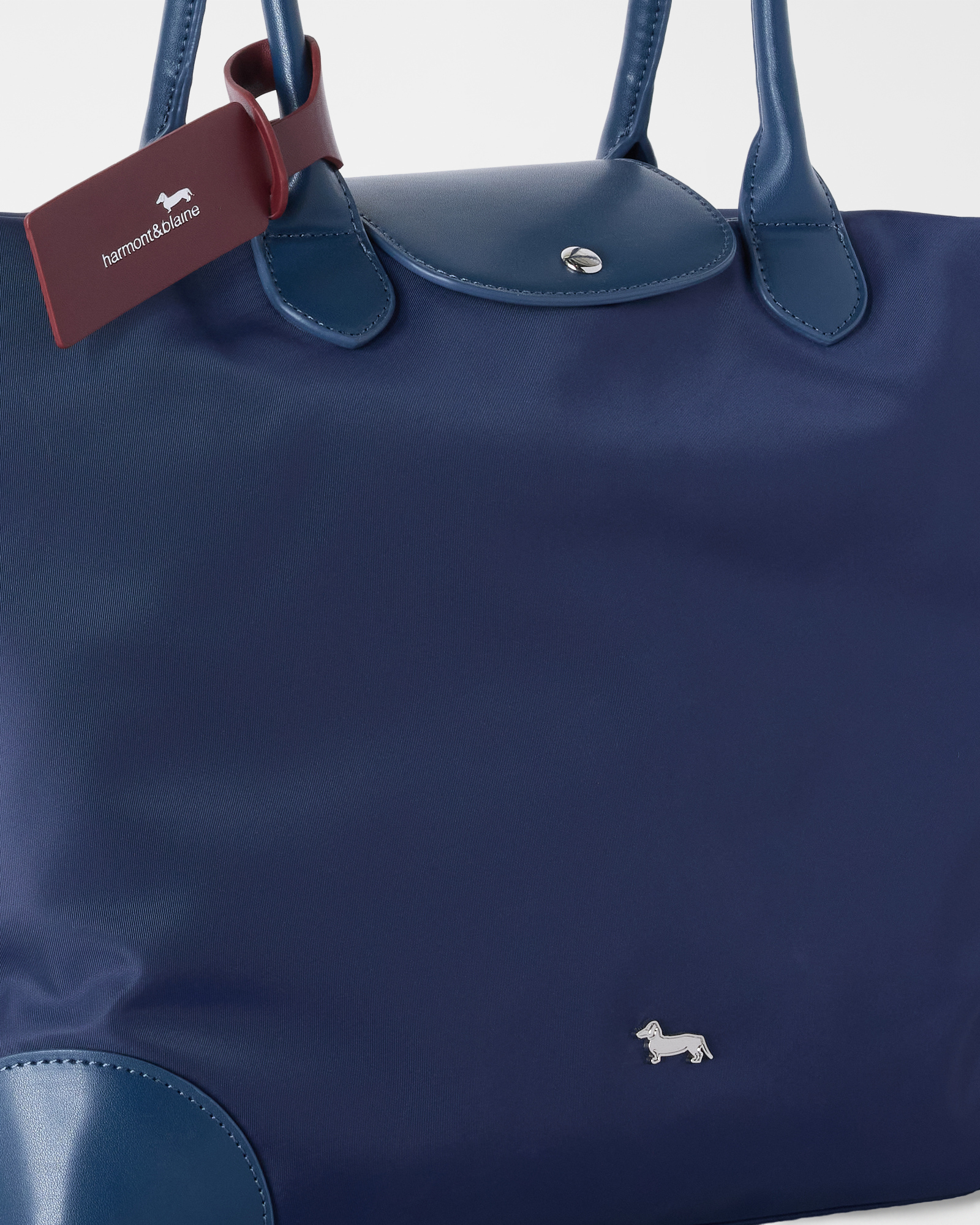Women's Shopper with small flap, NAVY BLUE, large