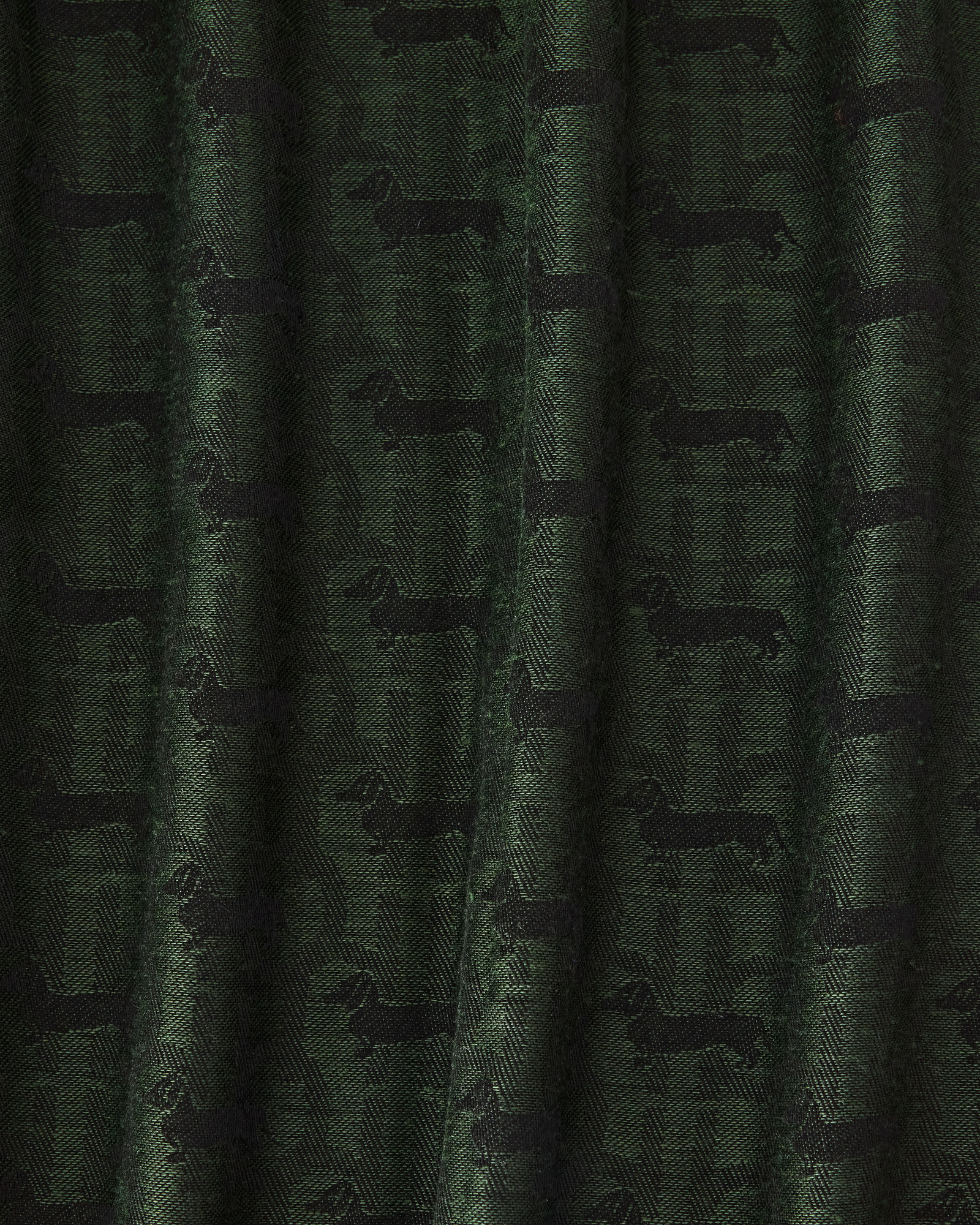 Sciarpa Uomo Monogram in Viscosa con Jacquard Bassotto All-Over, VERDE PETROLIO, large