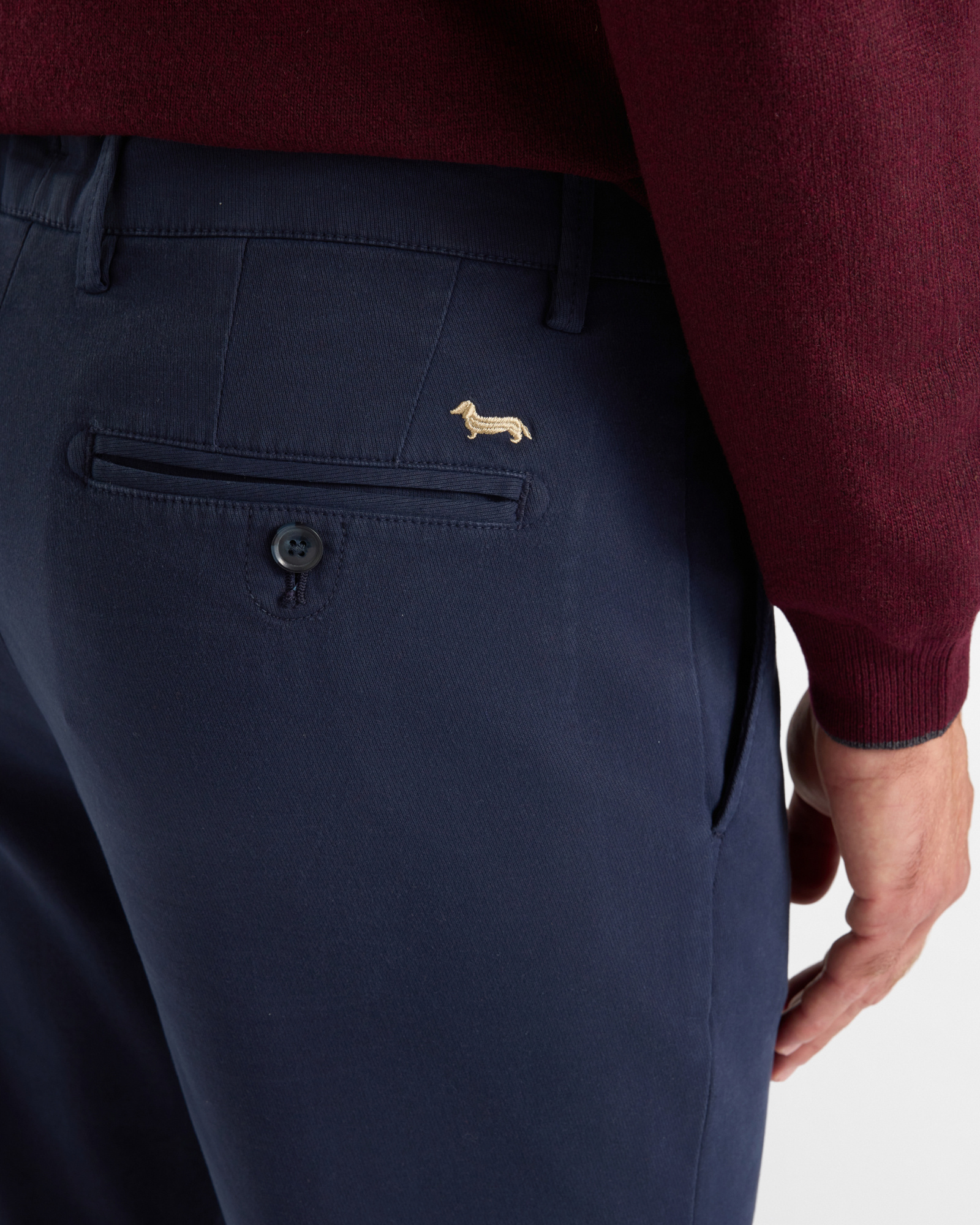 Men&rsquo;s narrow-fit dark  stretch cotton chino pants, NAVY BLUE, large