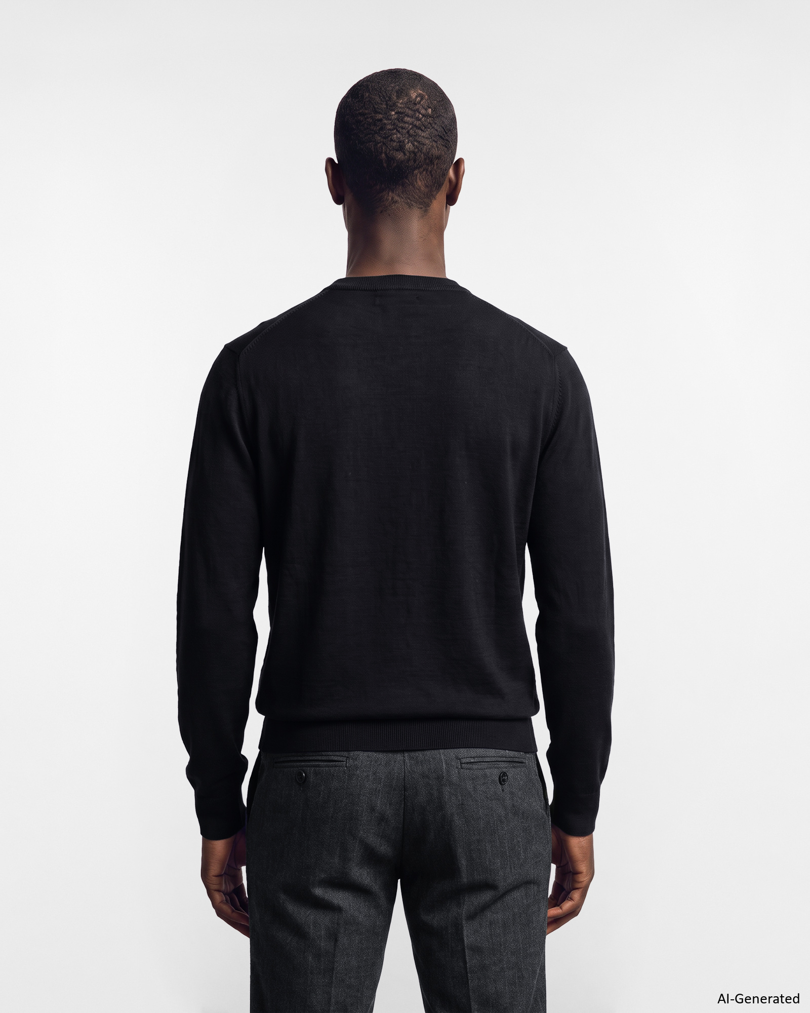 Men's sweater in 100% pure wool with regular fit, NAVY BLUE, large