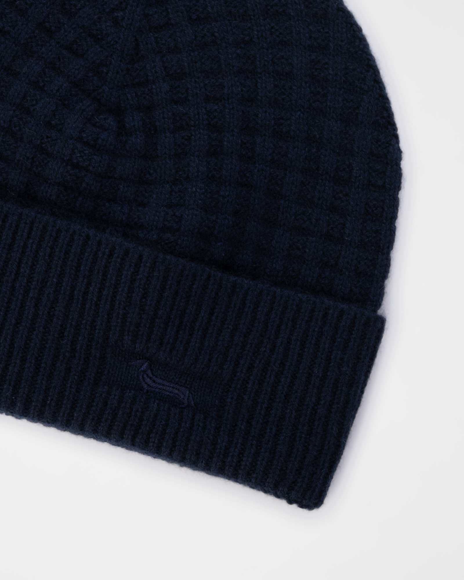 Men&rsquo;s pure cashmere knitted beanie, NAVY BLUE, large