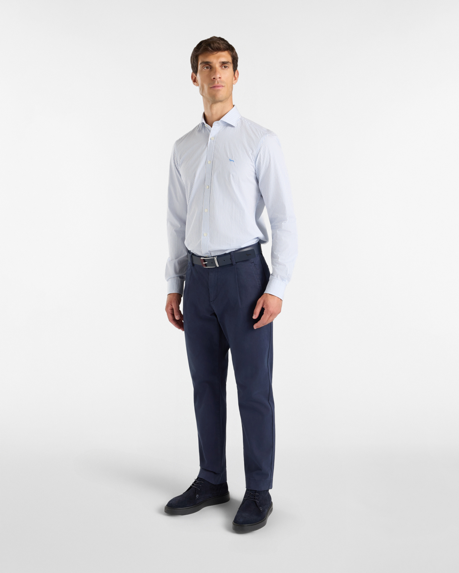 Herren-Chinohose aus Stretch-Baumwolle mit D-Passform, MARINEBLAU, large