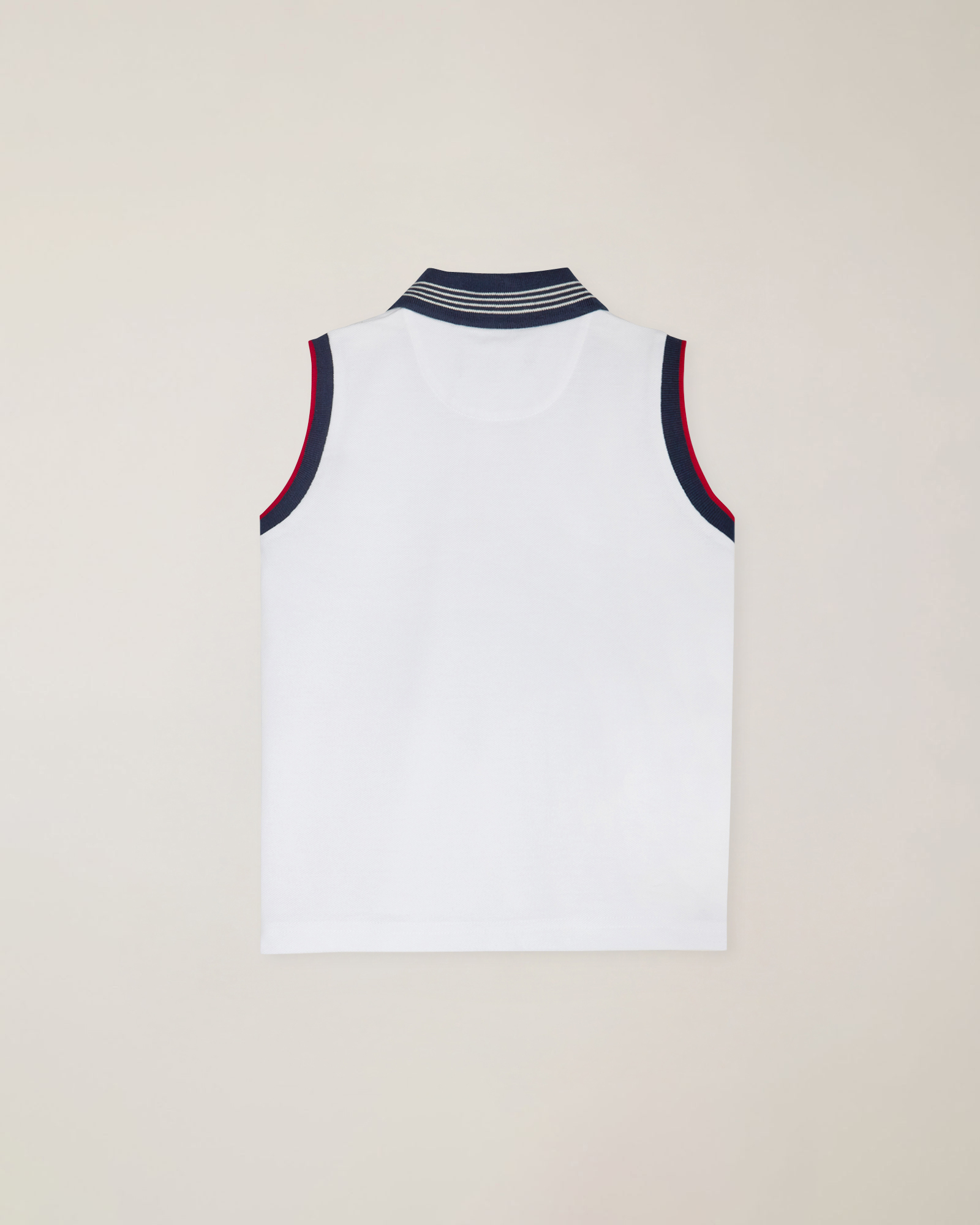 Polo giromanica in piquet con patch lato cuore, Bianco, large
