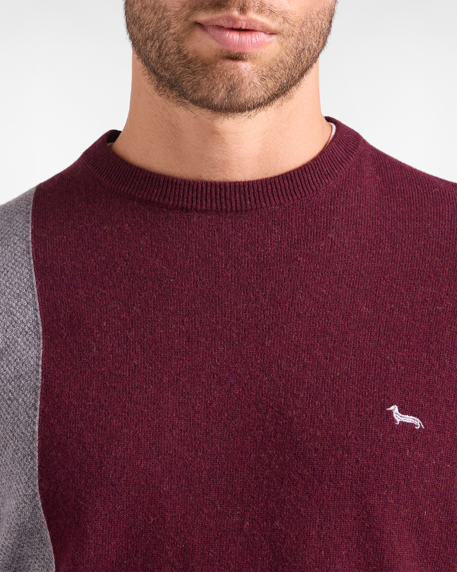 Jersey Hombre en mezcla de lana y cachemir Regular Fit, MORADO OSCURO, large