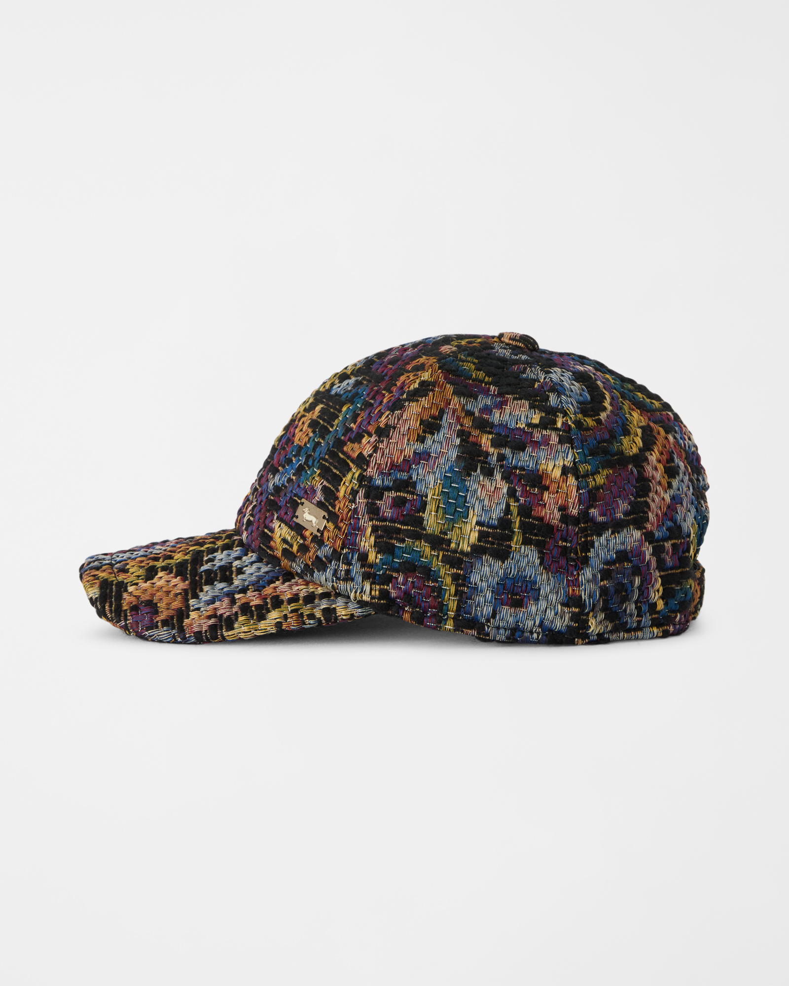 Baseball Cap Donna in tessuto paisley, NERO, large