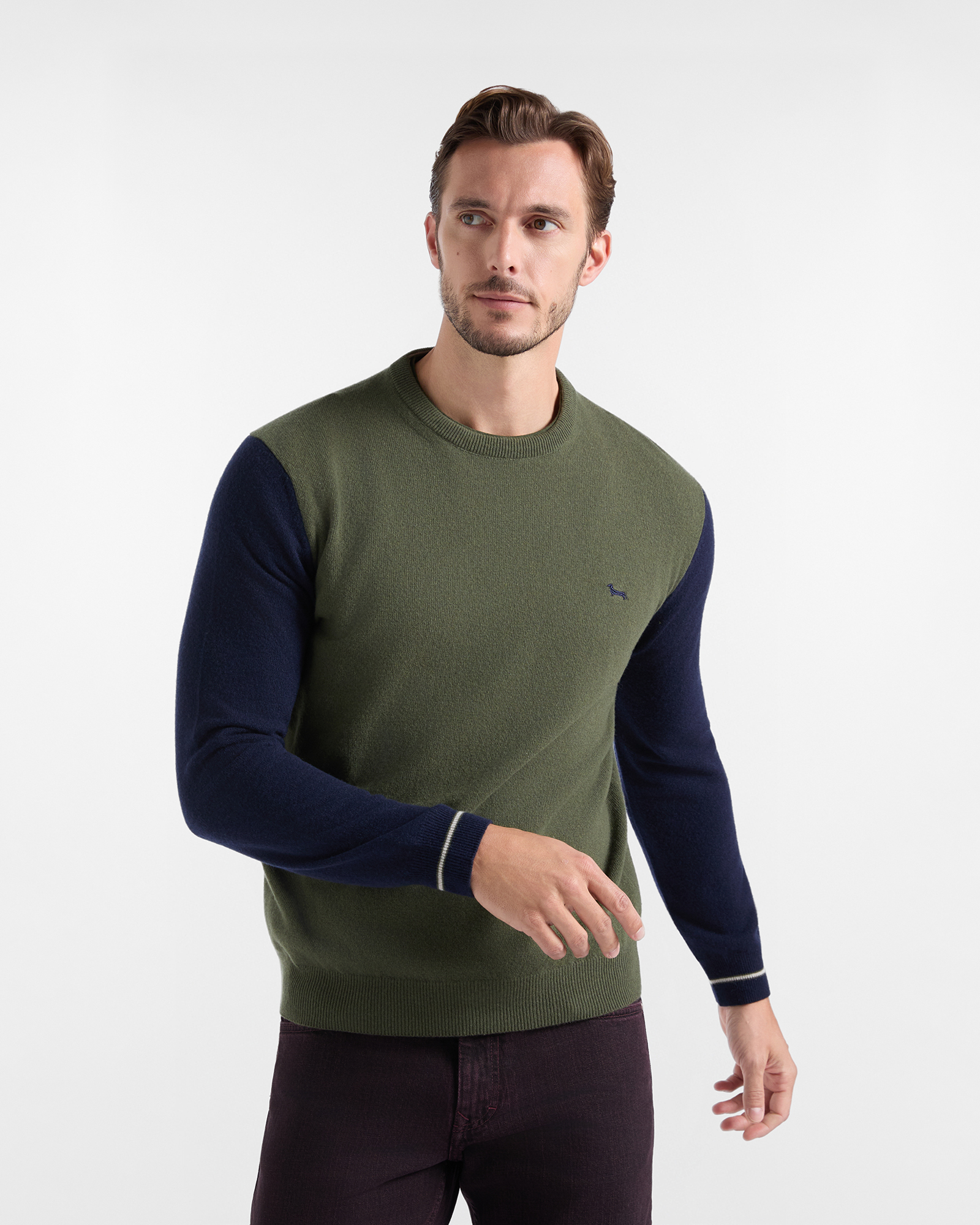 Maglia Uomo in misto cashmere verde Regular Fit