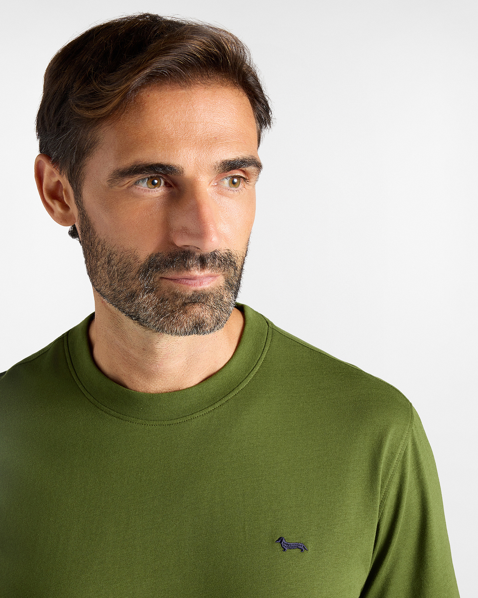 Camiseta de hombre en 100 % puro algod&oacute;n corte regular, VERDE DEPORTIVO, large
