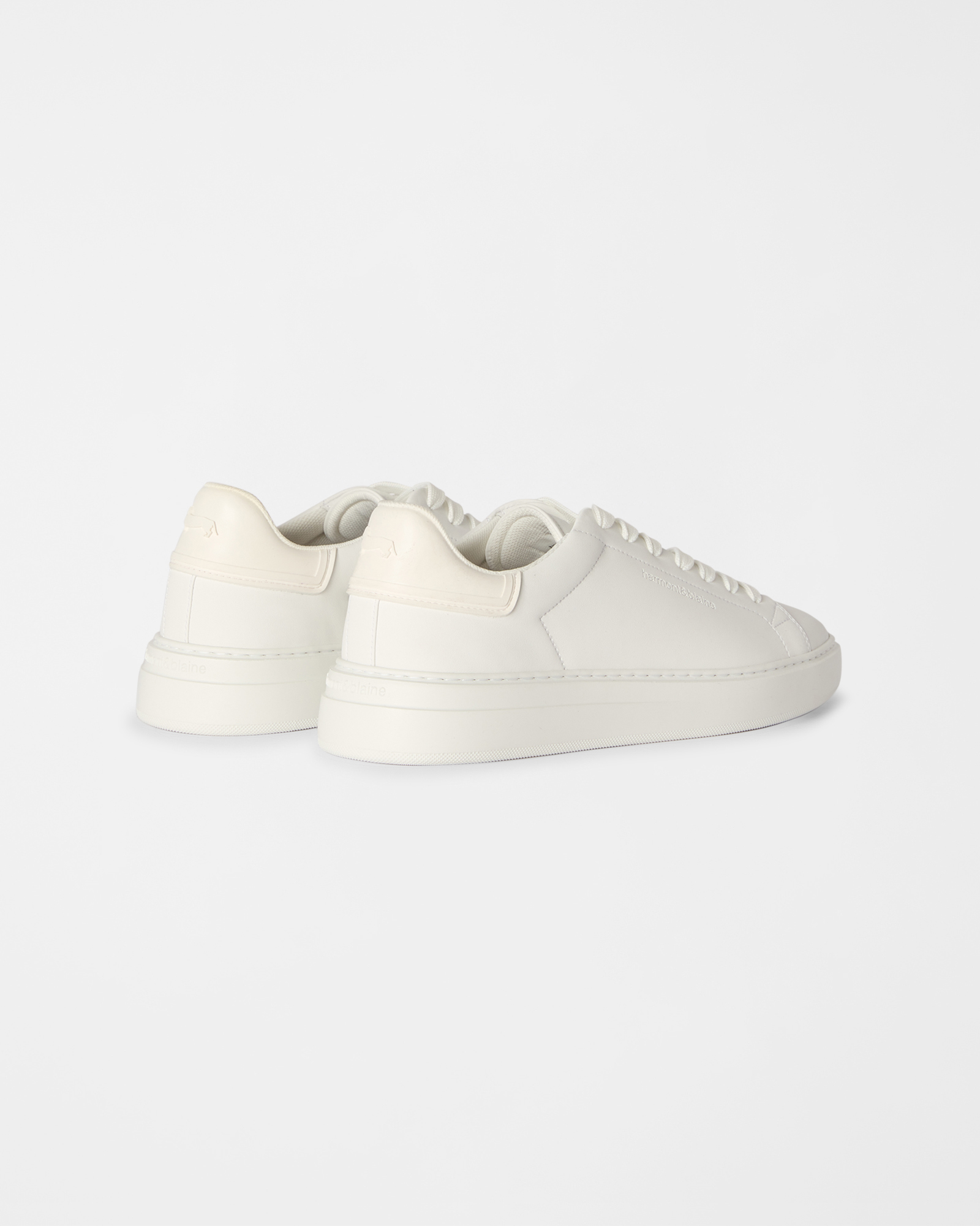 Men's smooth leather sneakers, WHITE - WHITE, large