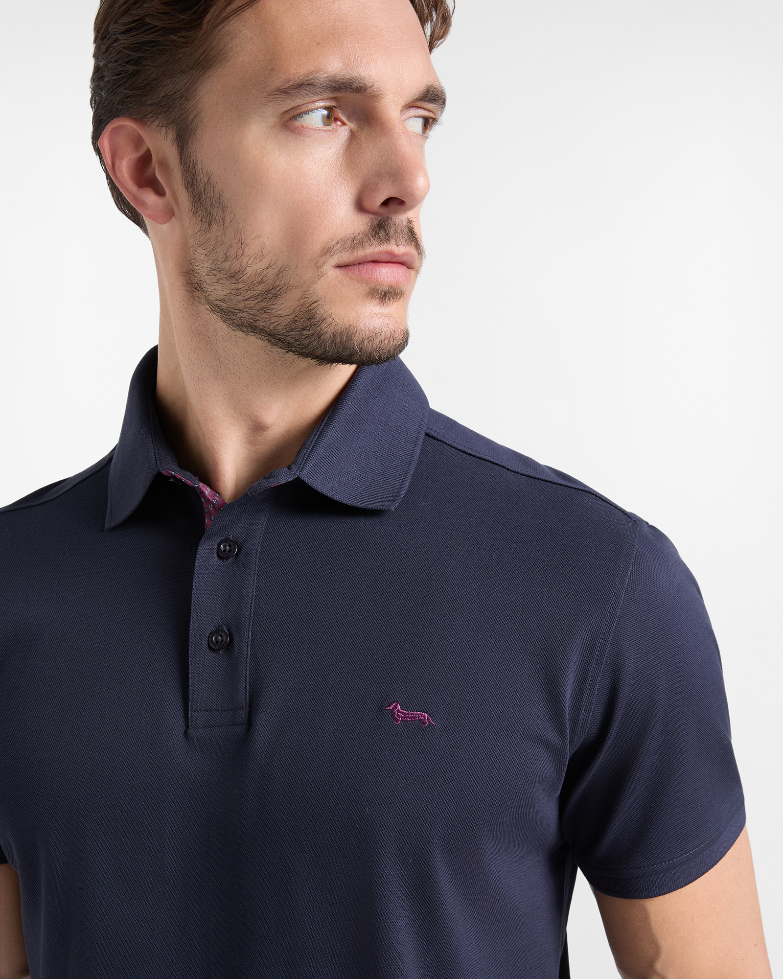 Men's short-sleeve 100% pure cotton piqu&eacute; polo shirt, NAVY BLUE, large