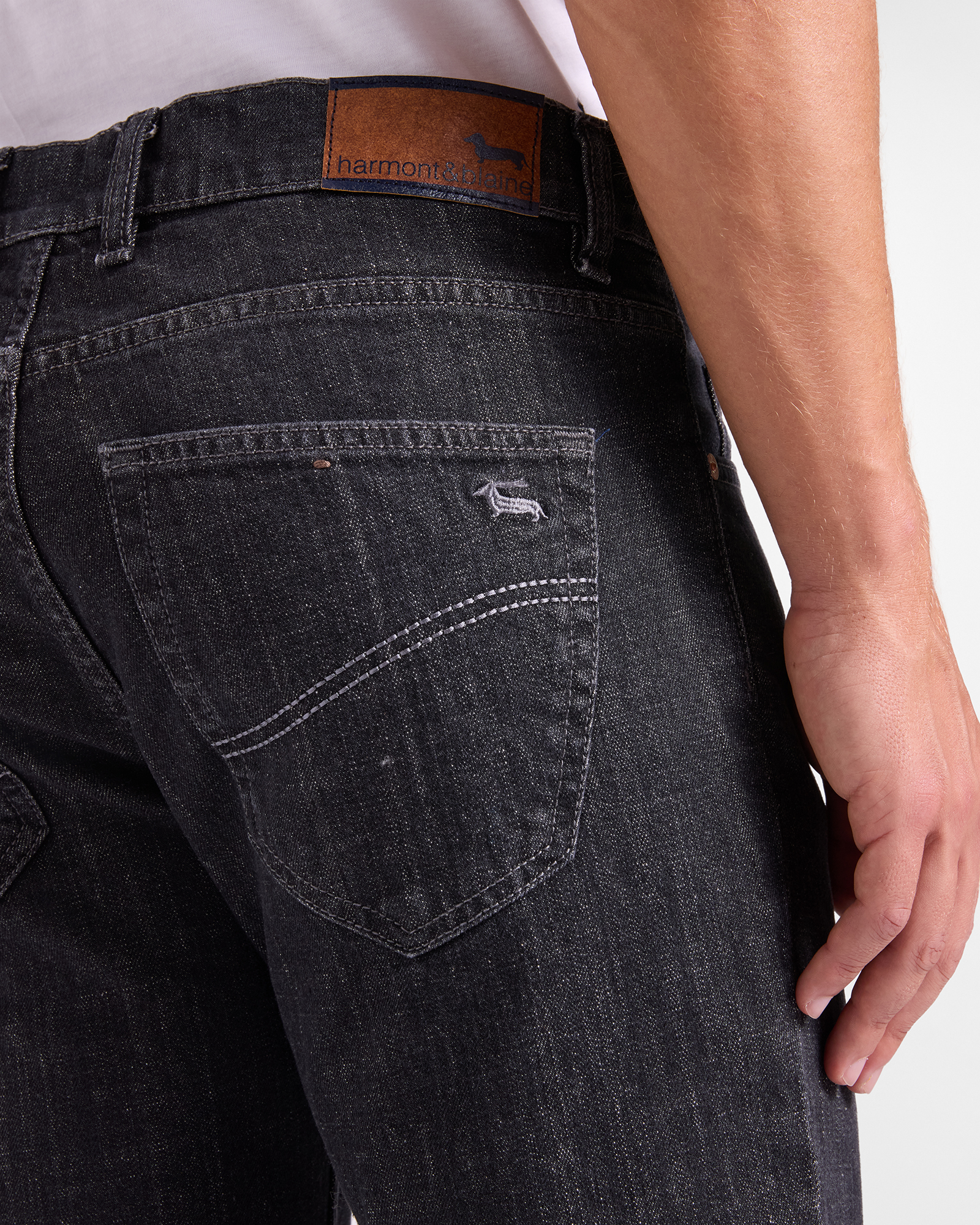 Vaqueros b&aacute;sicos de 5 bolsillos, corte estrecho, AZUL DENIM, large
