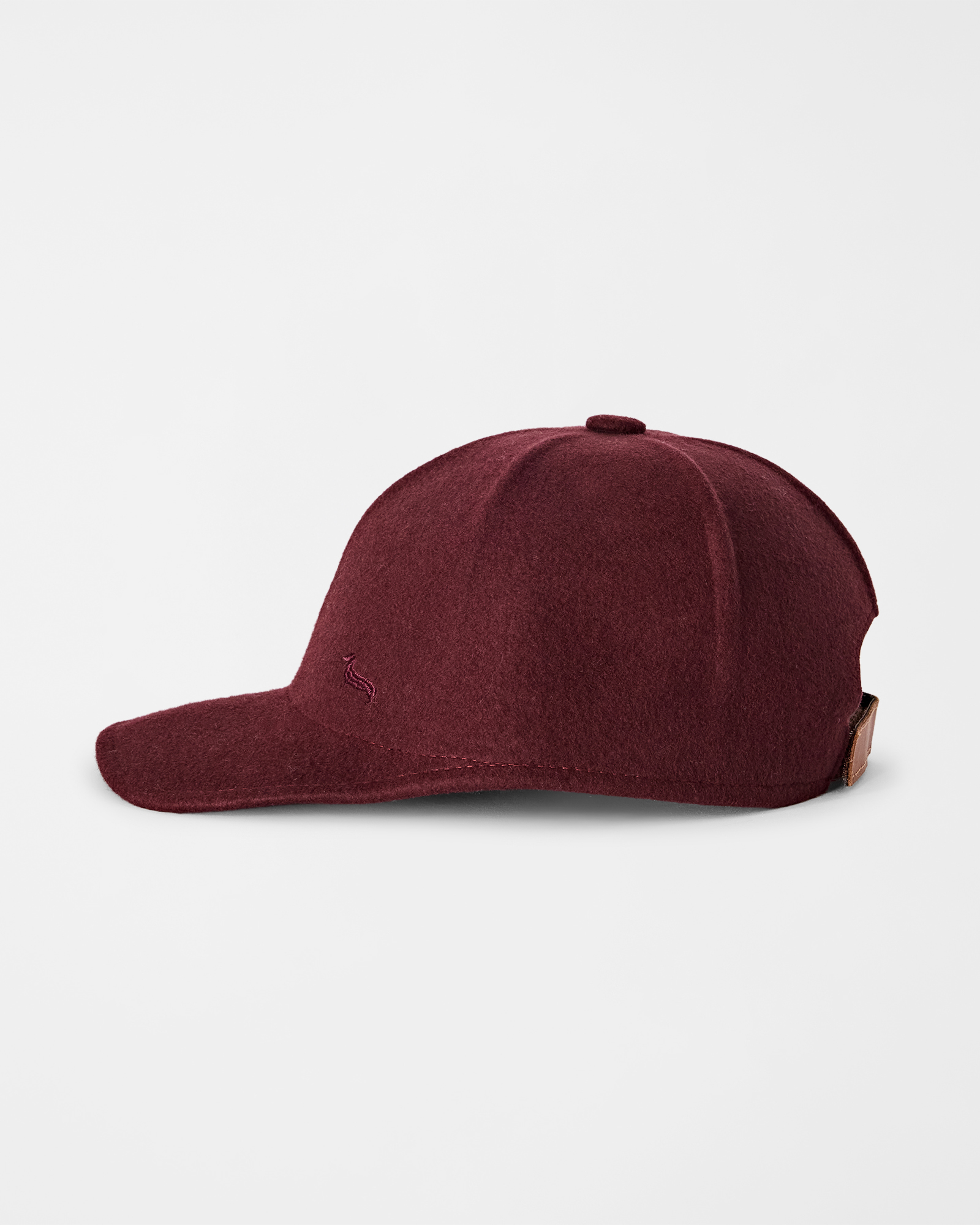 Herren-Baseballkappe aus Wolle mit Filzoptik und zyklamenfarbener Stickerei, DUNKELVIOLETT, large